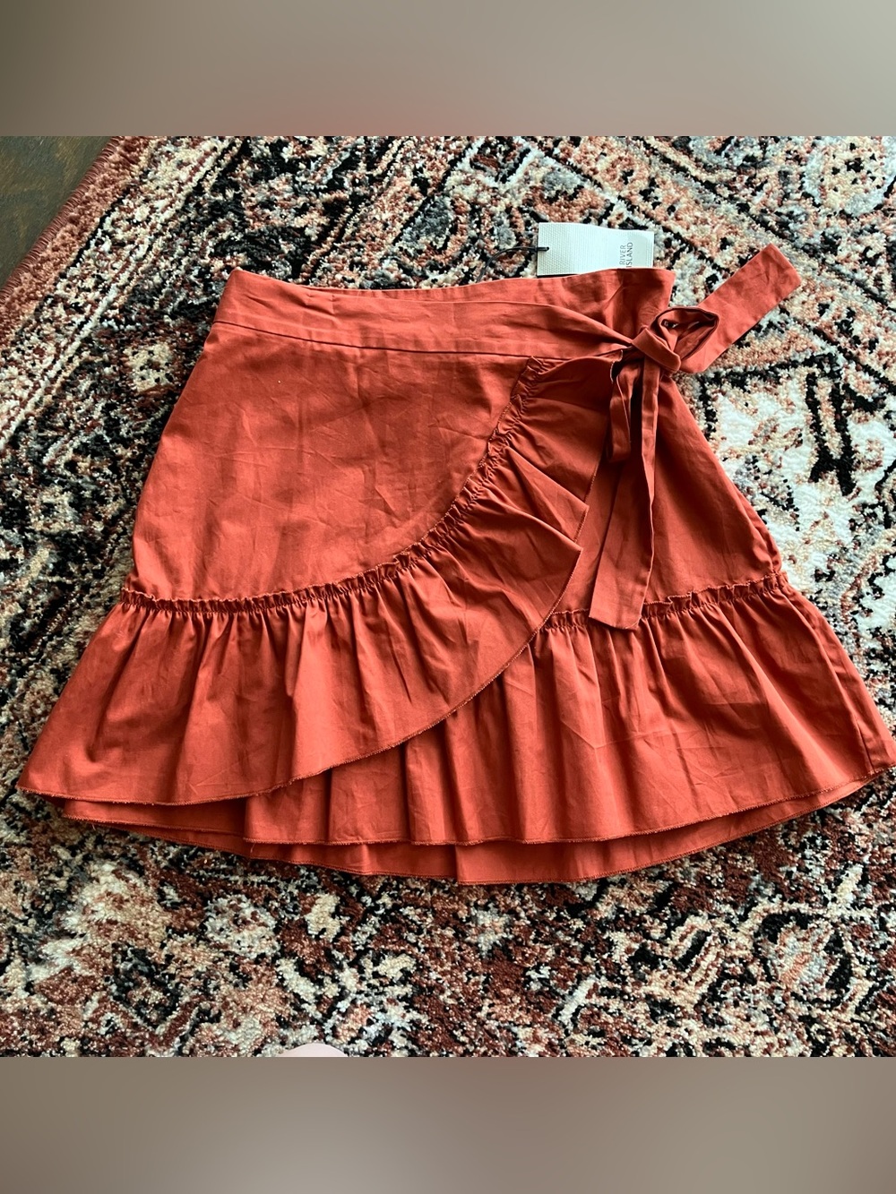 RIVER ISLAND Orange Wrap Skirt